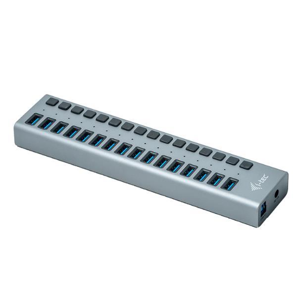 i-Tec USB 3.0 Charging HUB 16 port + Power Adapter 90 W - Hub - 16 x SuperSpeed USB 3.0 - desktop