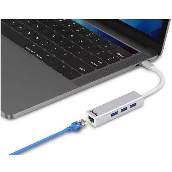 Hamlet XHUB331TCL - Hub - 3 x SuperSpeed USB 3.0 + 1 x 1000Base-T - desktop