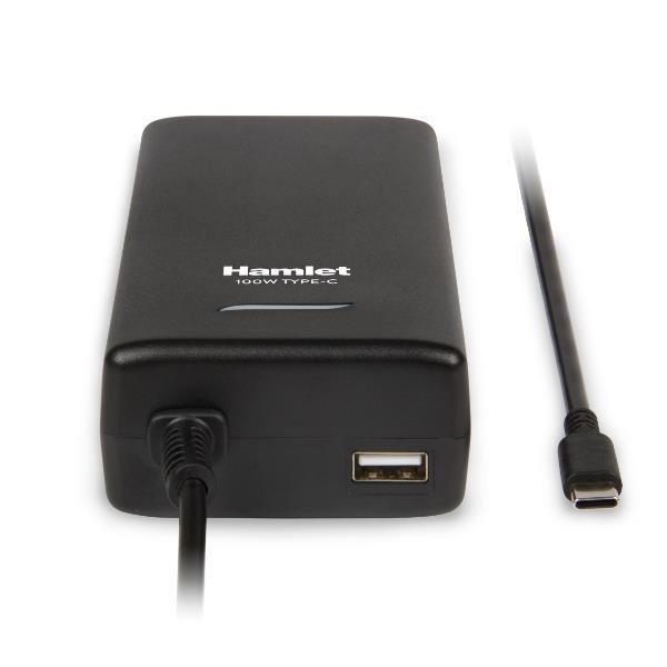 HAMLET ALIMENTATORE NOTEBOOK USB-C POWER DELIVERY 100W + USB-A 5V/12W