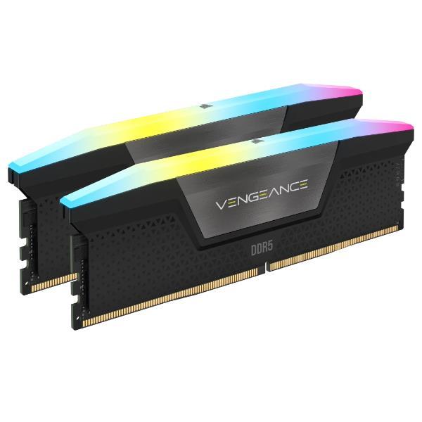 MODULI DI MEMORIA - RAM DDR5 VENGEANCE RGB 32GB (2x16GB) DRAM 6000MTs CL36 Memory Kit Black