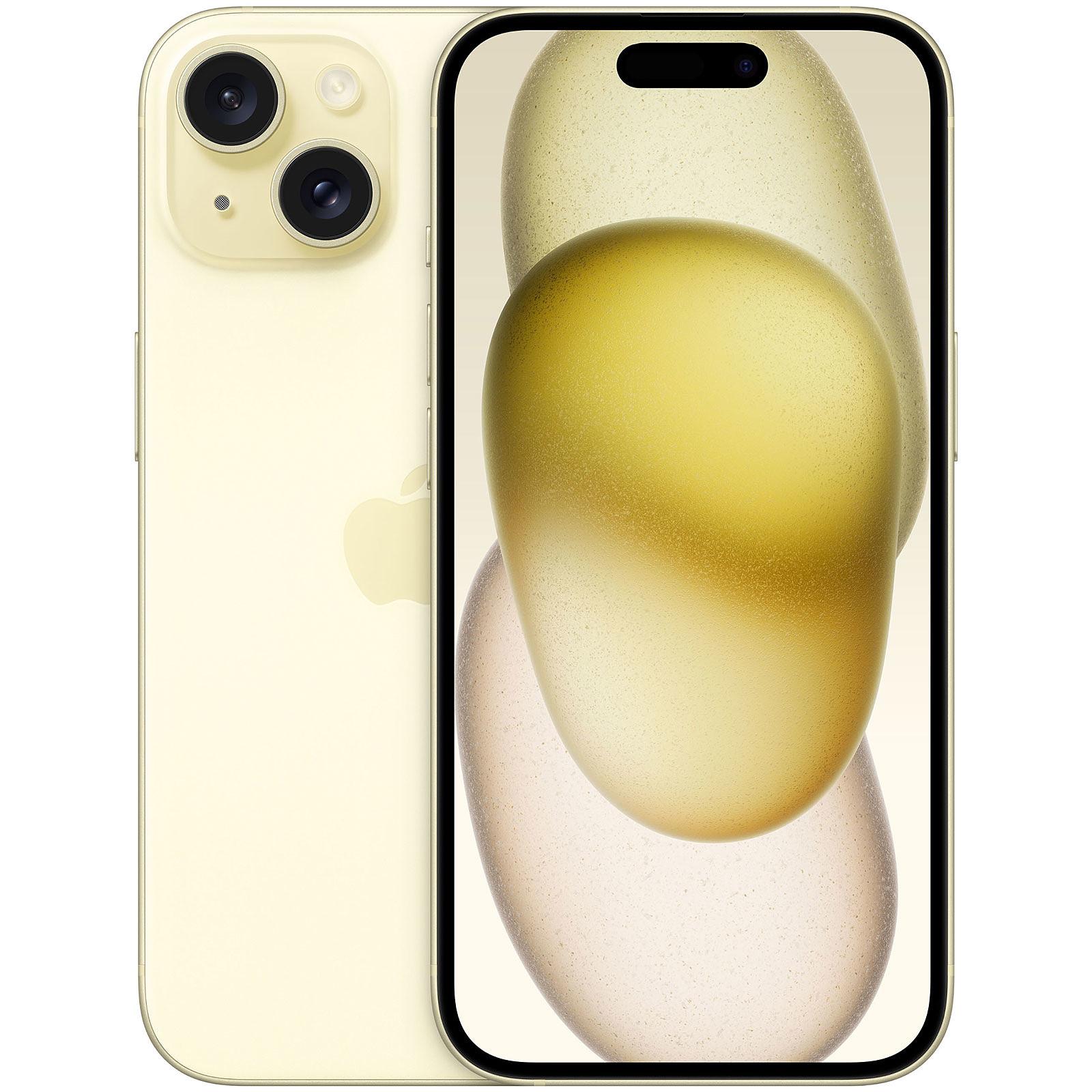Apple iPhone 15 - 5G smartphone - dual SIM /Memoria Interna 512 GB - display OLED - 6.1" - 2556 x 1179 pixel - 2x fotocamere posteriori 48 MP, 12 MP - front camera 12 MP - giallo