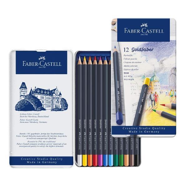 Faber-Castell GOLDFABER - Pastello colorato - colori assortiti (pacchetto di 12)