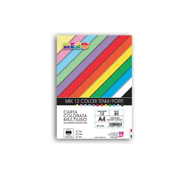 Busta 12fg Deco carta 200gr A4 colori assortiti …