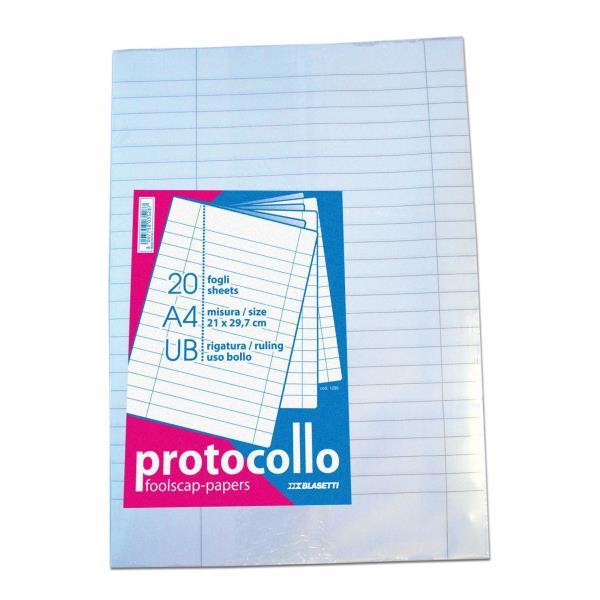 Blasetti PROTOCOLLO - Foglio protocollo - A4 - 20 fogli / 40 pagine - uso bollo