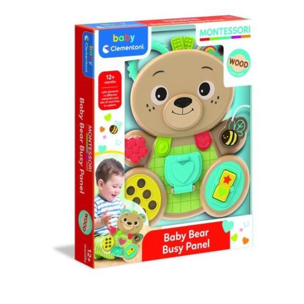 CLEMENTONI MONTESSORI BABY BUSY BEAR GIOCO EDUCATIVO CON ELEMENTI IN LEGNO