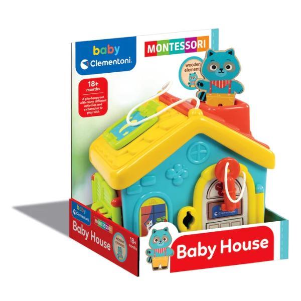 CLEMENTONI MONTESSORI LOCK E KEY ACTIVITY HOUSE GIOCO EDUCATIVO CON ELEMENTI IN LEGNO