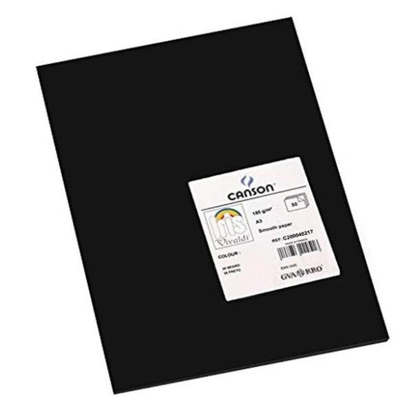 CANSON CF50FF VIVALDI A3 185 G/M NERO