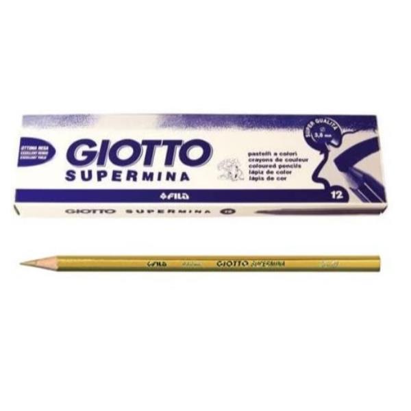 GIOTTO SUPERMINA PASTELLI 3.8 mm CONFEZIONE MONO COLORE ORO 12 Pz.