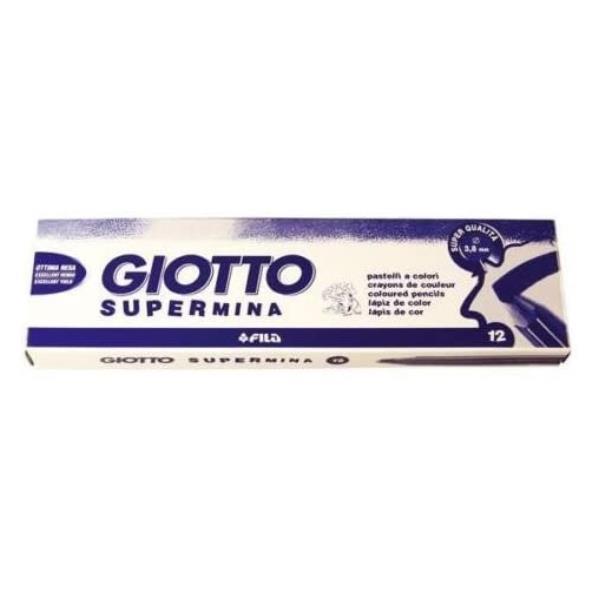 GIOTTO SUPERMINA PASTELLI 3.8 mm CONFEZIONE MONO COLORE VERDE FLUO 12 Pz.