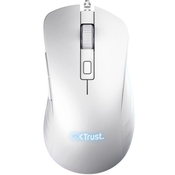 Trust GXT 924W YBAR+ - Mouse - per destrorsi - ottica - 6 pulsanti - cablato - USB - bianco