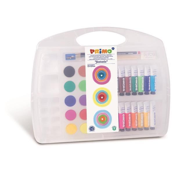 PRIMO TEMPERA E ACQUARELLI VALIGETTA CON 14 TUBETTI IN TEMPERA DA 14 ML + 15 ACQUARELLI DA 30MM COLORO ASSORTITI