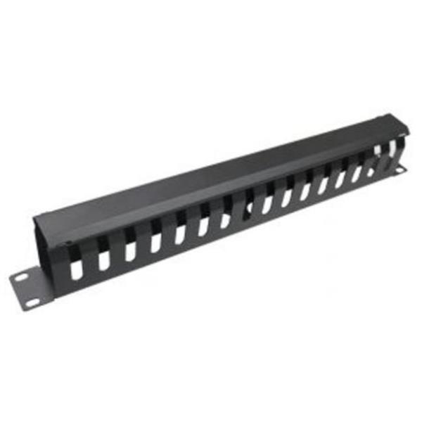 ITRack - Pannello gestione cavi rack con coperchio - nero - 1U - 19"