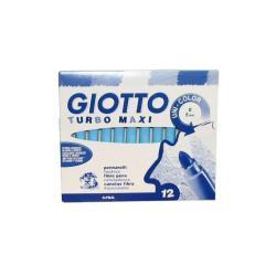 GIOTTO TURBO MAXI PENNARELLI LAVABILI ATOSSICI PUNTA MAXI COLORE AZZURRO CIELO CONF. 12 Pz.