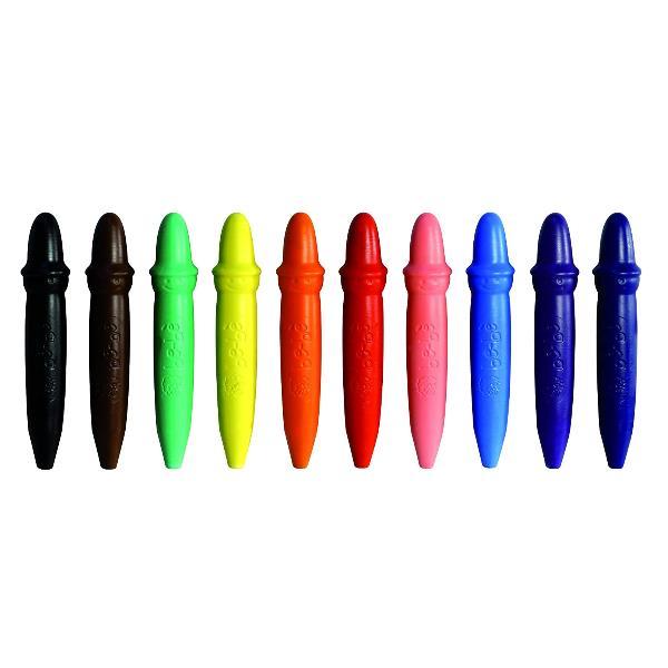 GIOTTO BEBE SCHOOL PASTELLONI A CERA TRATTO 5 mm CON 2 APPUNTAMATITONI COLORI ASSORTITI CONF 40 Pz.