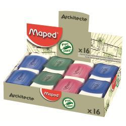 Maped Architecte - Gomma - traslucidi assortiti (pacchetto di 16)
