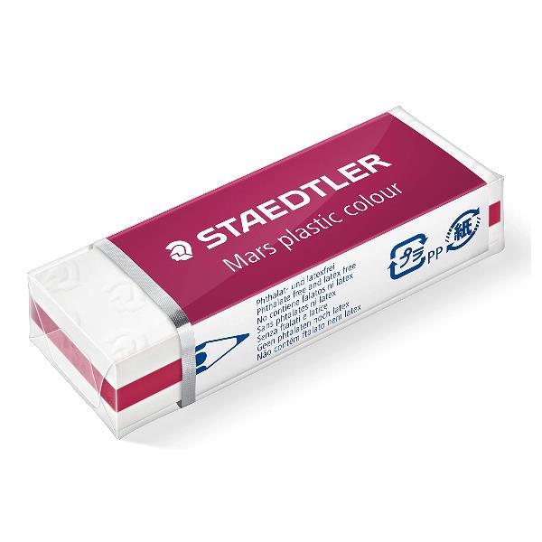 STAEDTLER Mars plastic colour - Gomma - 6.5 x 2.3 x 1.3 cm - bianco, malva scuro