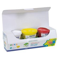 GIOTTO DITA TEMPERA DA APPLICARE CON LE DITA IN VASETTI DA 200 ML COLORI ASSORTITI CONF 6 Pz.