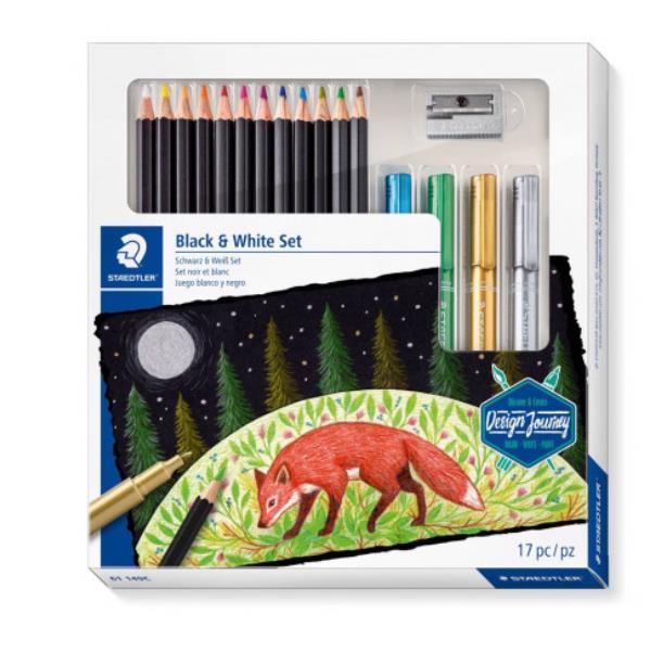 STAEDTLER BLACK WHITE SET 17 PEZZI