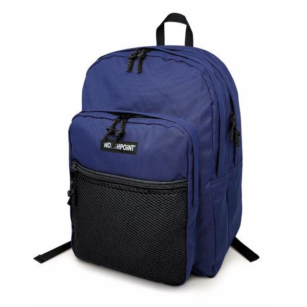 LEBEZ ZAINO NORTHPOINT MAXI 4 SCOMPARTI CON PRATICHE TASCHE INTERNE PORTA OGGETTI SPALLACCI REGOLABILI IMBOTTITI TASCA FRONTALE IN RETE BLU
