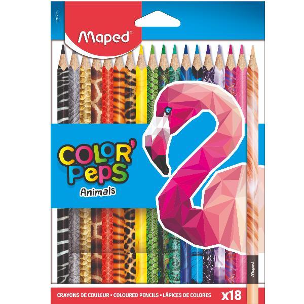 Maped Color'Peps Animals - Pastello colorato - colori assortiti (pacchetto di 18)