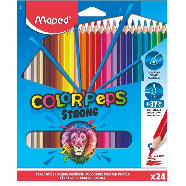 Maped Color'Peps Strong - Pastello colorato - colori assortiti (pacchetto di 24)