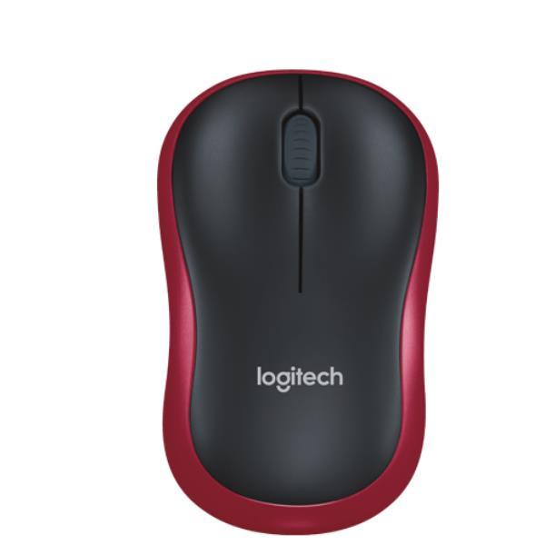 Logitech M185 - Mouse - ottica - senza fili - 2.4 GHz - ricevitore wireless USB - rosso