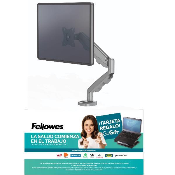 Fellowes Eppa - Kit montaggio (braccio per monitor, molla pneumatica) - per Monitor - acciaio - argento, RAL 9023 - dimensione schermo: 39" - installabile con morsetto, rondella