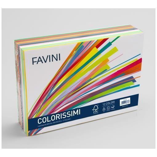 Favini Colorissimi Bristol T4 - Cartoncino - 250 x 350 mm - 240 fogli - assortiti - 200 g/m²
