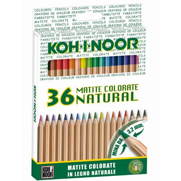 KOH-I-NOOR NATURAL PASTELLI COLORI ASSORTITI CONF 36 Pz.