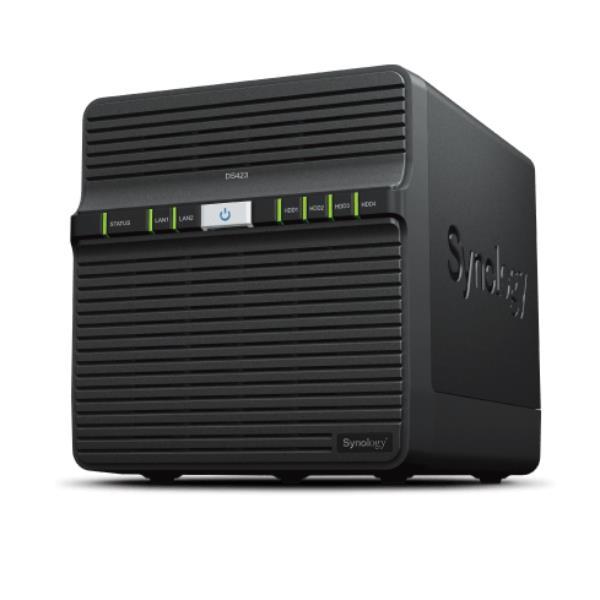 SYNOLOGY DS423 NAS CHASSIS TOWER REALTEK RTD1619B-RAM 2GB-4 BAY HDD/SSD 2.5"/3.5"-2PORTE LAN RJ-45 10/100/1000/10000 Mbps BLACK