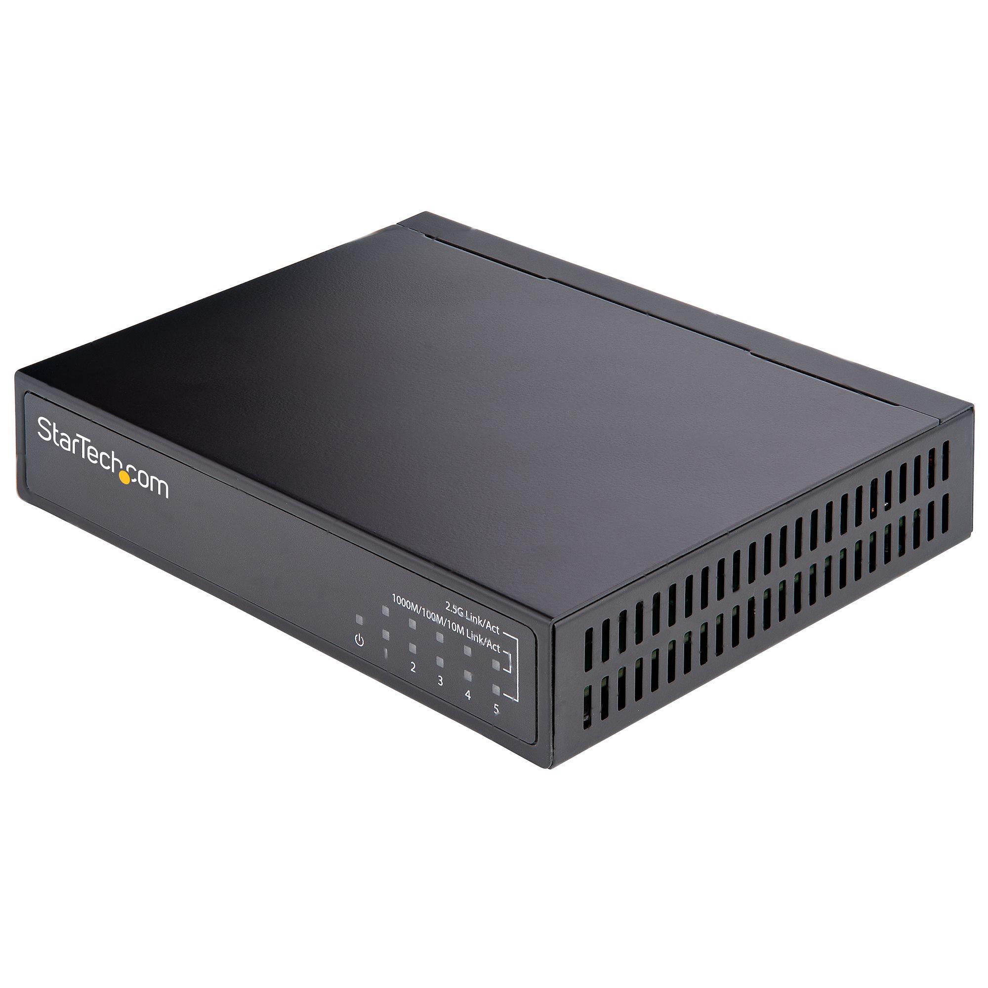 StarTech.com Switch Ethernet Gigabit - Switch 5 Porte - Switch 2.5GBASE-T Unmanaged - Switch di rete LAN Desktop/Parete - Network Switch 10/100/1000Mbps - Auto-MDIX - 9K Jumbo (DS52000) - Switch - unmanaged - 5 x 10/100/1000/2.5G - desktop, montaggio a pa