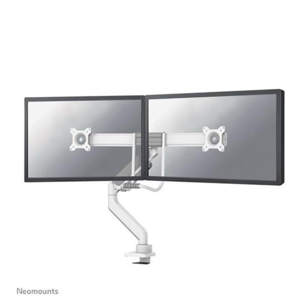 Neomounts by Newstar DS75-450WH2 - Kit montaggio (braccio snodato, morsa a occhiello, morsetto topfix) - full-motion - per 2 display LCD - bianco - dimensione schermo: 17"-32" - desktop