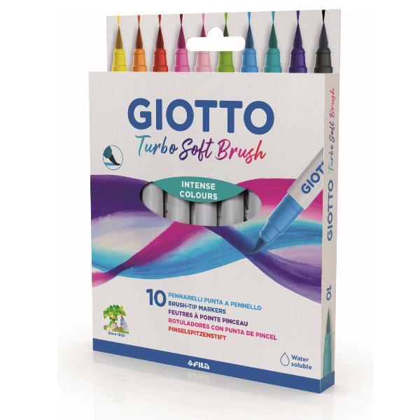 GIOTTO Turbo Soft Brush - Penna con punta a pennello - inchiostro base acqua (pacchetto di 10)