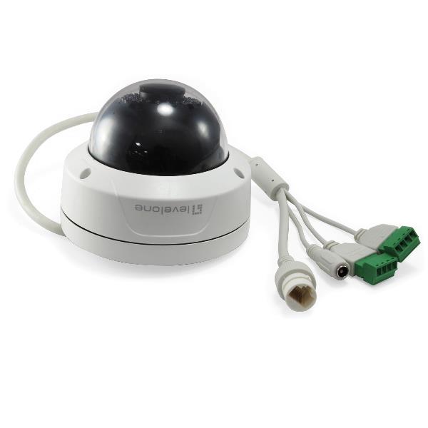 LevelOne GEMINI series FCS-3402 - Telecamera di sorveglianza connessa in rete - cupola - per esterno, interno - resistente a atti vandalici / impermeabile - colore (Giorno e notte) - 2 MP - 1920 x 1080 - focale fisso - audio - LAN 10/100 - MJPEG, H.264, H