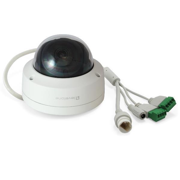 LevelOne GEMINI series FCS-3403 - Telecamera di sorveglianza connessa in rete - cupola - per esterno - resistente a atti vandalici / impermeabile - colore (Giorno e notte) - 4 MP - 1920 x 1080 - montaggio M12 - focale fisso - audio - LAN 10/100 - MJPEG, H