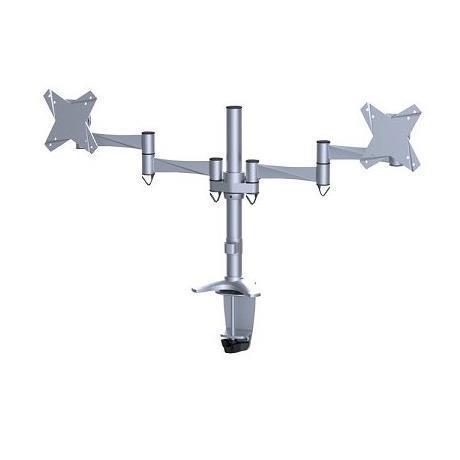 Neomounts by Newstar FPMA-D1330D - Kit montaggio - full-motion - per 2 display LCD - argento - dimensione schermo: 10"-27" - installabile con morsetto, rondella, montabile su desk