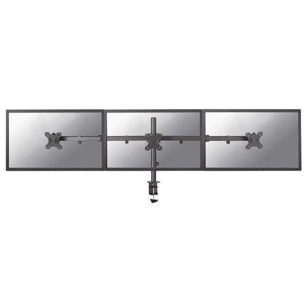 Neomounts FPMA-D550D3 - Kit montaggio - video full-motion - per 3 schermi LCD - acciaio - nero - dimensione schermo: 10"-27" - installabile con morsetto, rondella, montabile su desk
