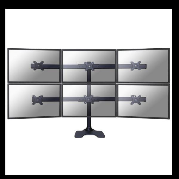 Neomounts FPMA-D700DD6 - Supporto - per 6 schermi LCD - nero - dimensione schermo: 10"-27" - supporto per scrivania, montabile su desk