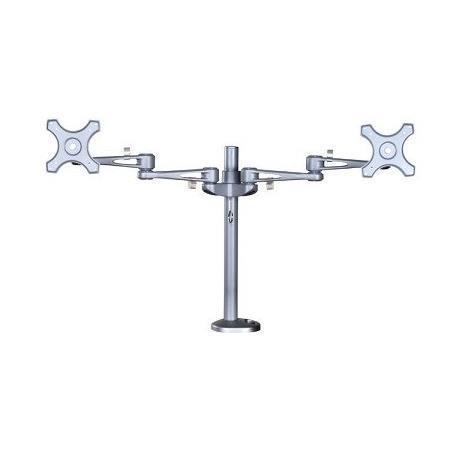 Neomounts FPMA-D935DG - Kit montaggio - video full-motion - per 2 display LCD - argento - dimensione schermo: 10"-27" - rondella, montabile su desk
