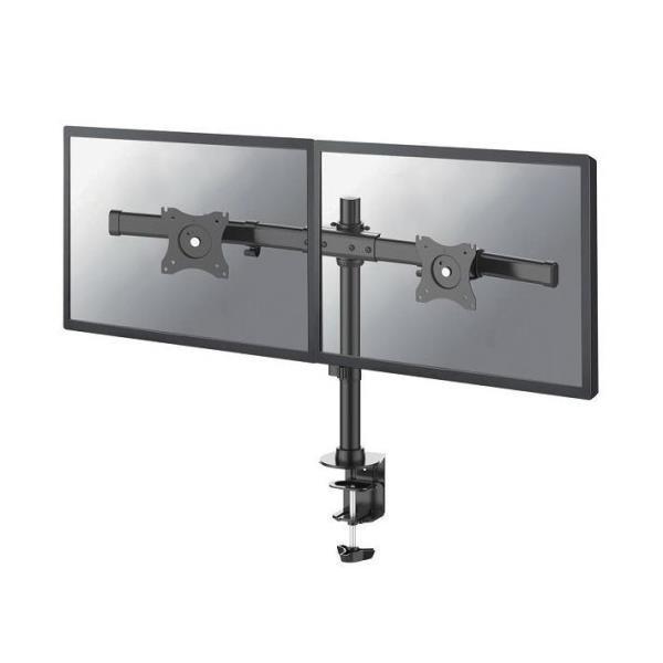 Neomounts by Newstar FPMA-DCB100D - Kit montaggio - full-motion - per 2 display LCD - nero - dimensione schermo: 10"-27" - installabile con morsetto, rondella, montabile su desk