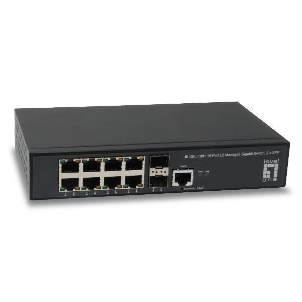 LevelOne GEL-1061 - Switch - gestito - 8 x 10/100/1000 + 2 x SFP - desktop