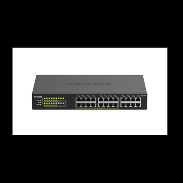 NETGEAR GS324P - Switch - unmanaged - 16 x 10/100/1000 (PoE+) + 8 x 10/100/1000 - desktop, montabile su rack - PoE+ (190 W)