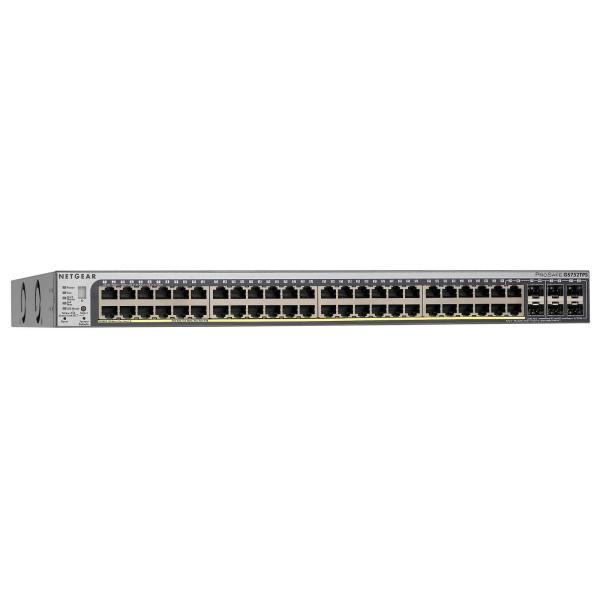NETGEAR Smart GS752TPS - Switch - gestito - 48 x 10/100/1000 (PoE) + 2 x combo Gigabit SFP + 4 x Gigabit SFP - montabile su rack - PoE