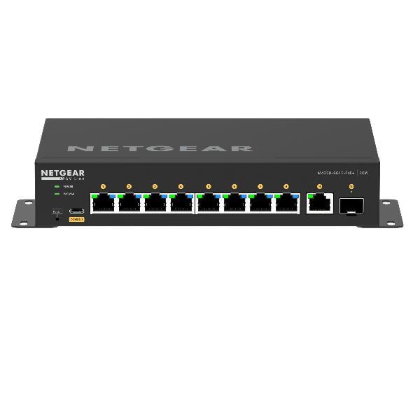 NETGEAR AV Line M4250-9G1F-PoE+ - Switch - L3 - gestito - 8 x 10/100/1000 (8 PoE+) + 1 x 10/100/1000 + 1 x Gigabit SFP - flusso d'aria da laterale a laterale - montabile su rack - PoE+ (110 W)