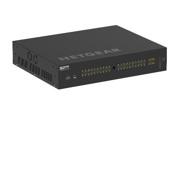 NETGEAR AV Line M4250-40G8XF-PoE++ - Switch - L3 - gestito - 40 x 10/100/1000 (PoE++) + 8 x 1 Gigabit / 10 Gigabit SFP+ - flusso d'aria da laterale a laterale - montabile su rack - PoE++ (2880 W)