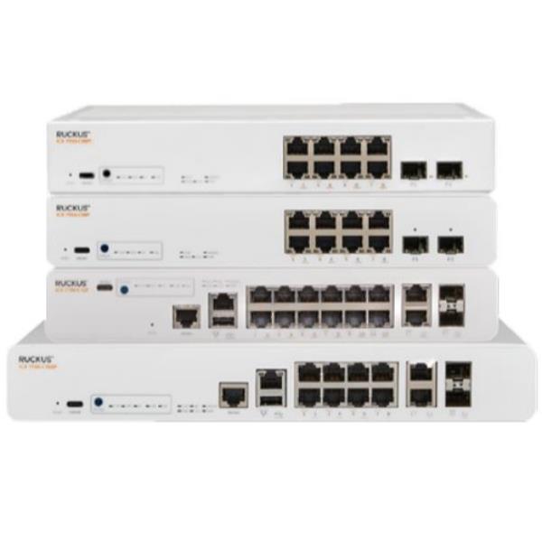Ruckus ICX 7150-C12P - Switch - L3 - gestito - 12 x 10/100/1000 (PoE+) + 2 x 10/100/1000 (uplink) + 2 x 1 Gigabit / 10 Gigabit SFP+ (uplink) - desktop - PoE+ (124 W)