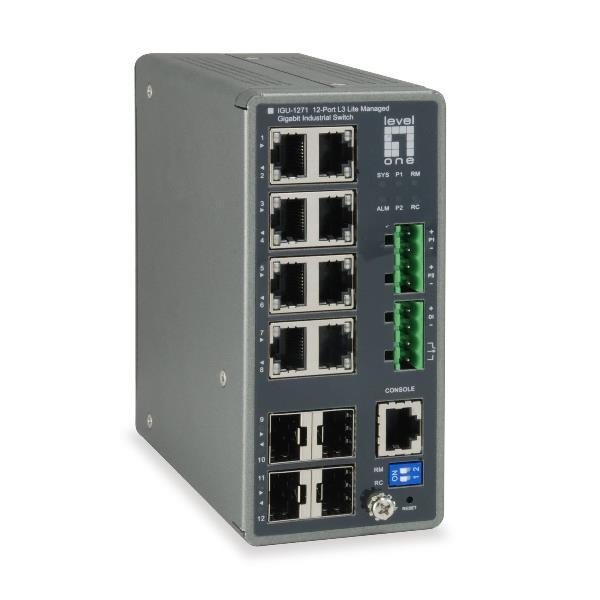 LEVEL ONE SWITCH INDUSTRIALE 12PORT L3