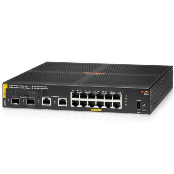 HPE Aruba 6100 12G Class4 PoE 2G/2SFP+ 139W …