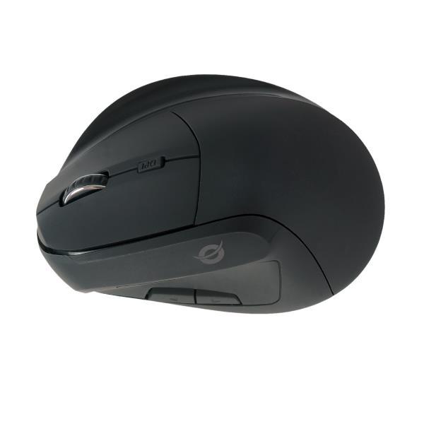 Conceptronic LORCAN03B ERGO - Mouse verticale - ergonomico - per destrorsi - ottica - 6 pulsanti - senza fili - Bluetooth 5.2 - nero