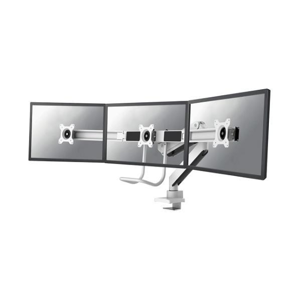 Neomounts NM-D775DX3 - Kit montaggio - video full-motion - per 3 schermi LCD - Alluminio - bianco - dimensione schermo: 17"-24" - installabile con morsetto, rondella, montabile su desk